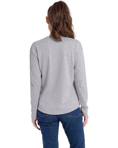 Next Level Ladies' Relaxed Long Sleeve T-Shirt 3911NL #color_HEATHER GRAY