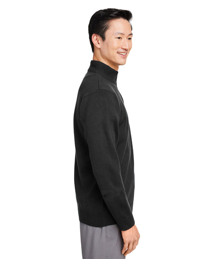 Harriton Unisex Pilbloc™ Quarter-Zip Sweater M421 #color_BLACK