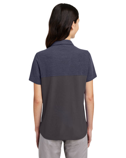 Core365 Ladies' Fusion ChromaSoft Colorblock Polo CE112CW #color_CARBON / CL NV HT