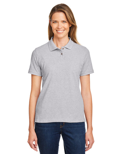 Harriton Ladies' Short-Sleeve Polo M200W #color_GREY HEATHER