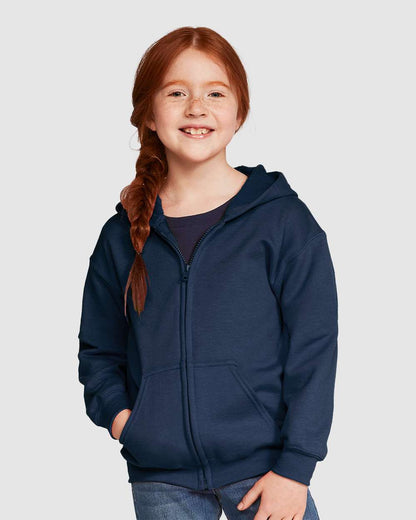 Gildan Heavy Blend™ Youth Full-Zip Hooded Sweatshirt 18600B #colormdl_Navy