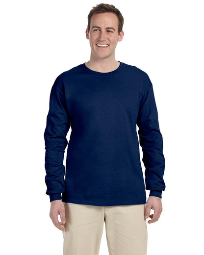 Gildan Adult Ultra Cotton® Long-Sleeve T-Shirt G240 #color_NAVY