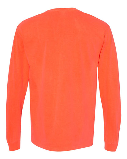 Comfort Colors Garment-Dyed Heavyweight Long Sleeve T-Shirt 6014 #color_Neon Red Orange