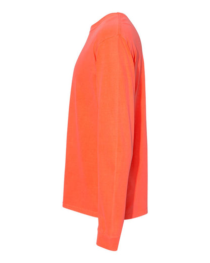 Comfort Colors Garment-Dyed Heavyweight Long Sleeve T-Shirt 6014 #color_Neon Red Orange