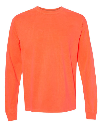 Comfort Colors Garment-Dyed Heavyweight Long Sleeve T-Shirt 6014 #color_Neon Red Orange