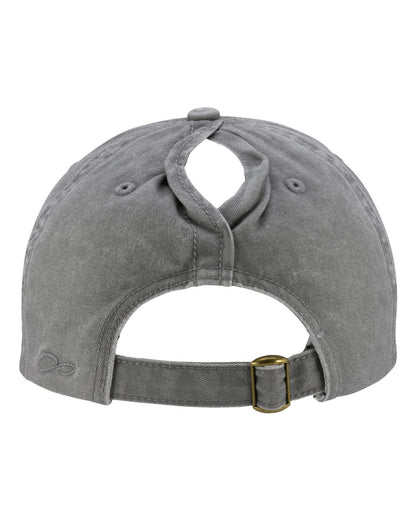 Infinity Her Women's Pigment-Dyed with Fashion Undervisor Cap CASSIE #color_Light Grey/ Polka Dots