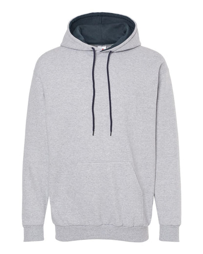 King Fashion Two-Tone Hooded Sweatshirt KF9041 #color_Sport Grey/ Navy