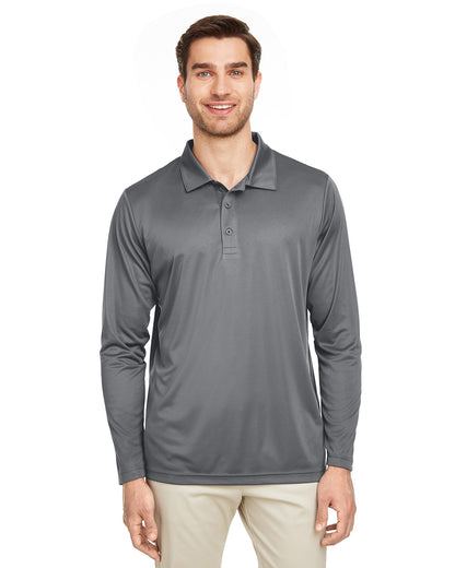 Team 365 Men's Zone Performance Long Sleeve Polo TT51L #color_SPORT GRAPHITE