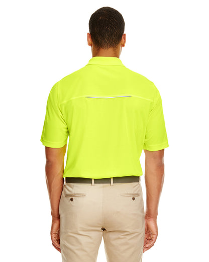 Core365 Men's Radiant Performance Piqué Polo with Reflective Piping 88181R #color_SAFETY YELLOW