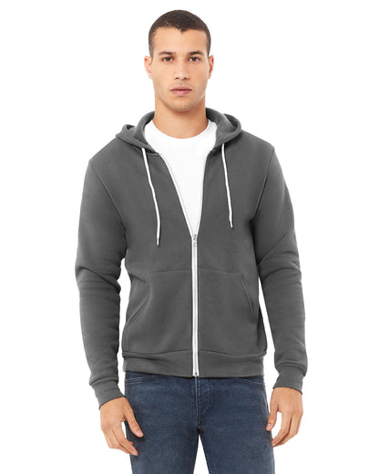 BELLA + CANVAS Unisex Sponge Fleece Full-Zip Hooded Sweatshirt 3739 #color_ASPHALT