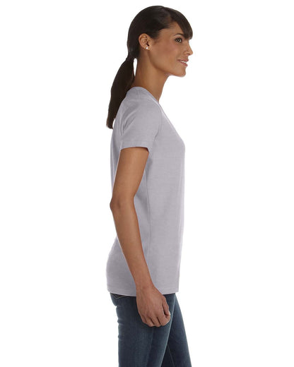 Fruit of the Loom Ladies' HD Cotton™ V-Neck T-Shirt L39VR #color_ATHLETIC HEATHER