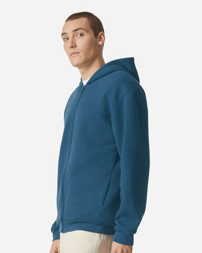 American Apparel ReFlex Fleece Full-Zip Hoodie RF497 #colormdl_Sea Blue