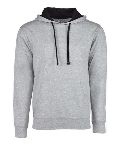 Next Level Apparel Unisex Laguna French Terry Pullover Hooded Sweatshirt 9301 #color_Heather Grey/ Black