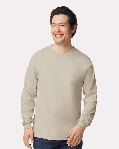 Gildan Ultra Cotton® Long Sleeve T-Shirt 2400 #colormdl_Sand