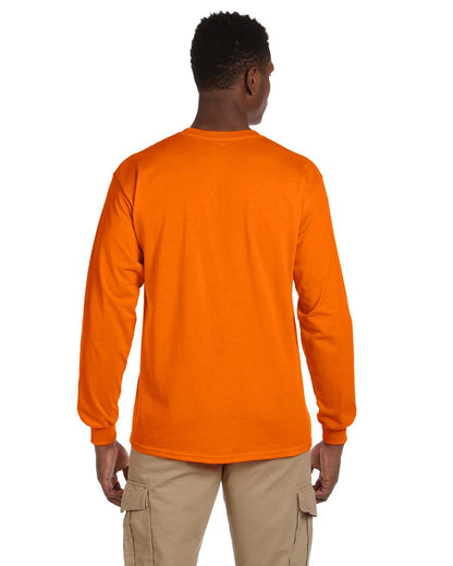 Gildan Adult Ultra Cotton® Long-Sleeve Pocket T-Shirt G241 #color_S ORANGE