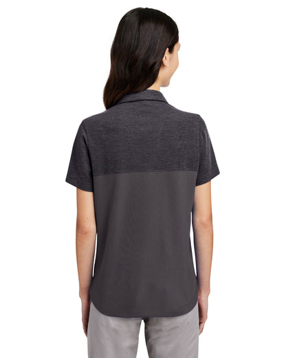 Core365 Ladies' Fusion ChromaSoft Colorblock Polo CE112CW #color_CARBON / CRBN HTH