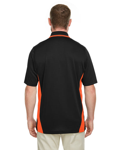 Harriton Men's Flash Snag Protection Plus IL Colorblock Polo M386 #color_BLACK / TM ORANGE