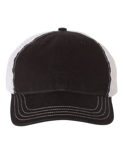 Richardson Garment-Washed Trucker Cap 111 #color_Black/ White