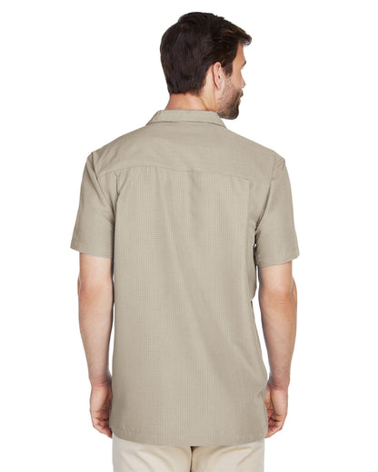 Harriton Men's Barbados Textured Camp Shirt M560 #color_KHAKI