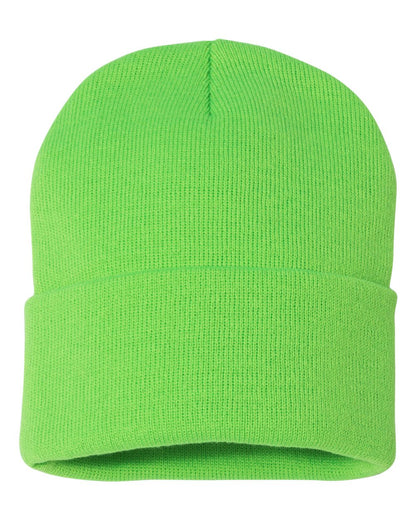 Sportsman 12" Solid Cuffed Beanie SP12 #color_Neon Green