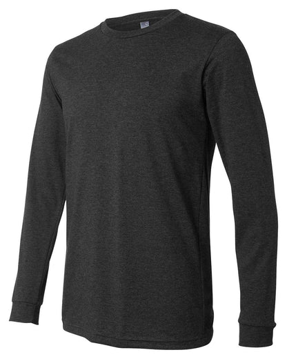 BELLA + CANVAS Heather CVC Long Sleeve Tee 3501CVC #color_Dark Grey Heather