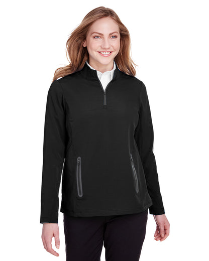 North End Ladies' Quest Stretch Quarter-Zip NE401W #color_BLACK / CARBON