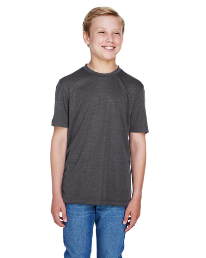 Team 365 Youth Sonic Heather Performance T-Shirt TT11HY #color_DK GREY HEATHER