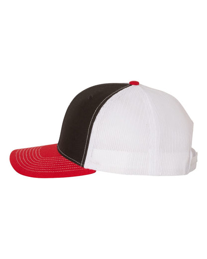 Richardson Snapback Trucker Cap 112 #color_Black/ White/ Red