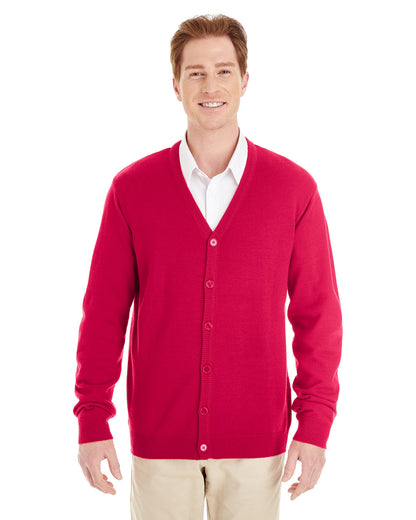 Harriton Men's Pilbloc™ V-Neck Button Cardigan Sweater M425 #color_RED