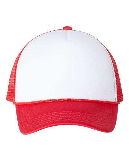 Valucap Foam Mesh-Back Trucker Cap VC700 #color_White/ Red