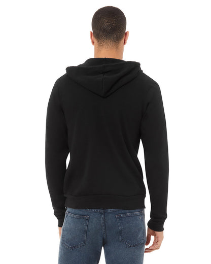 BELLA + CANVAS Unisex Sponge Fleece Full-Zip Hooded Sweatshirt 3739 #color_BLACK