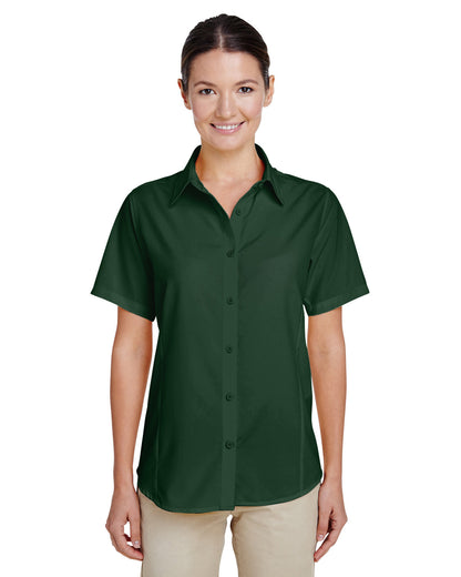 Harriton Ladies' Paradise Short-Sleeve Performance Shirt M610SW #color_PALM GREEN