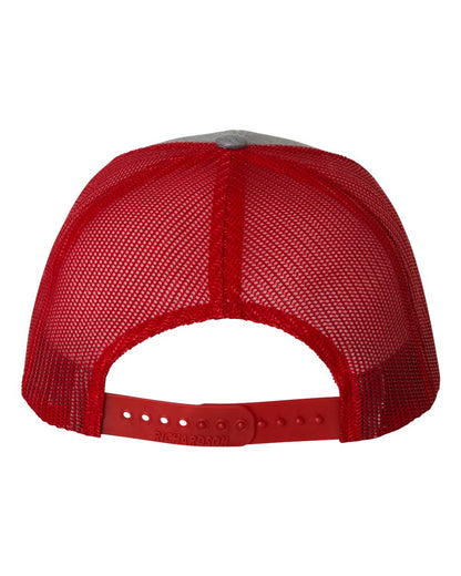 Richardson Snapback Trucker Cap 112 #color_Heather Grey/ Red