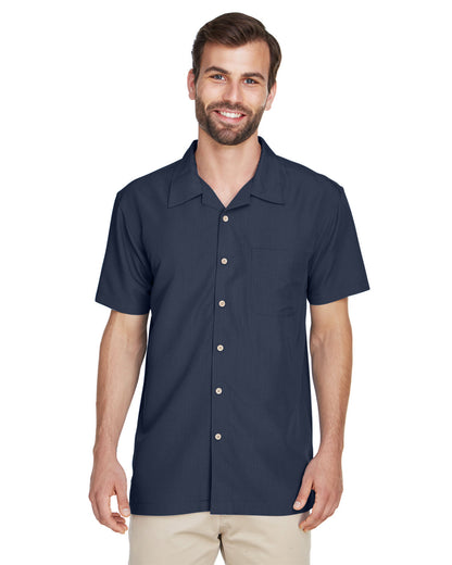 Harriton Men's Barbados Textured Camp Shirt M560 #color_NAVY