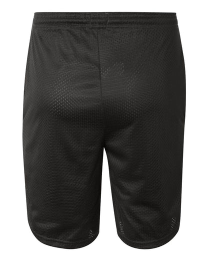 Champion Polyester Mesh 9" Shorts with Pockets S162 #color_Black