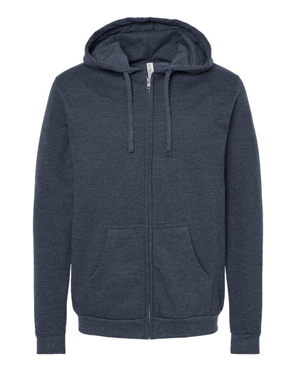 M&O Unisex Zipper Fleece Hoodie 3331 #color_Heather Navy