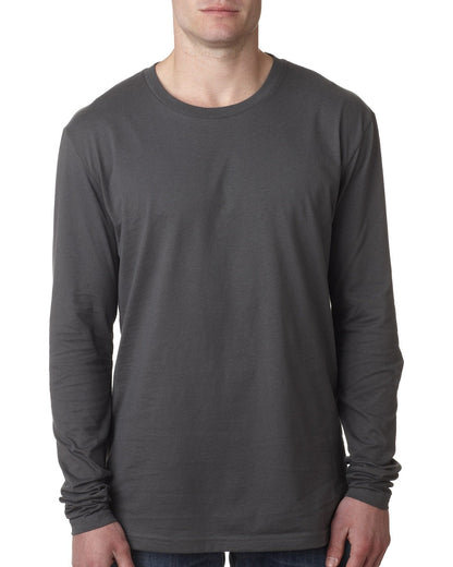 Next Level Apparel Men's Cotton Long-Sleeve Crew N3601 #color_HEAVY METAL