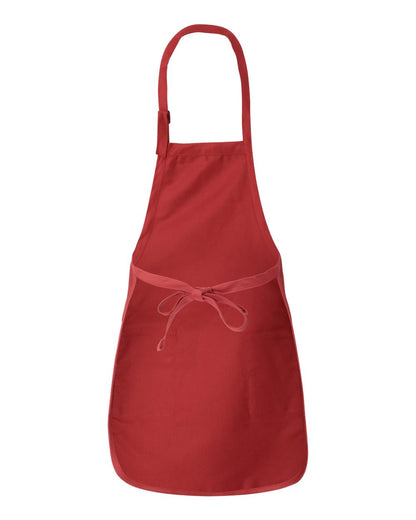 Q-Tees Full-Length Apron with Pockets Q4350 #color_Red