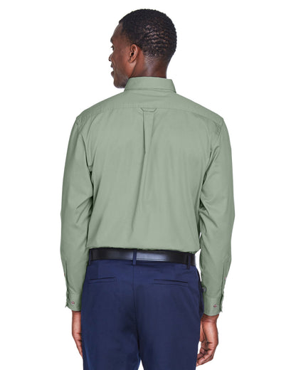 Harriton Men's Easy Blend™ Long-Sleeve Twill Shirt with Stain-Release M500 #color_DILL