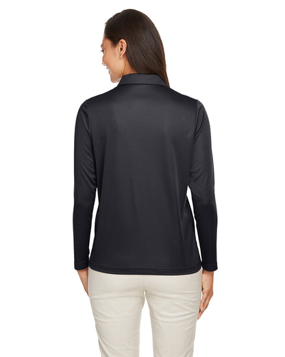 Team 365 Ladies' Zone Performance Long Sleeve Polo TT51LW #color_BLACK