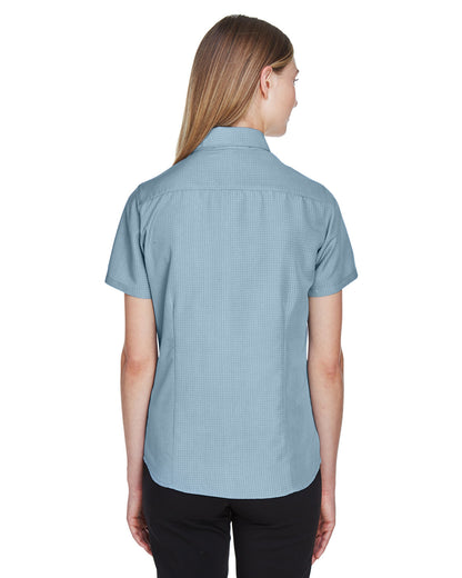 Harriton Ladies' Barbados Textured Camp Shirt M560W #color_CLOUD BLUE