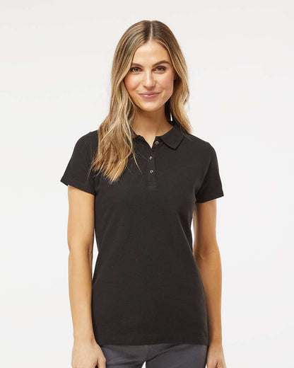 M&O Women's Ringspun Pique Polo 7600 #colormdl_Black