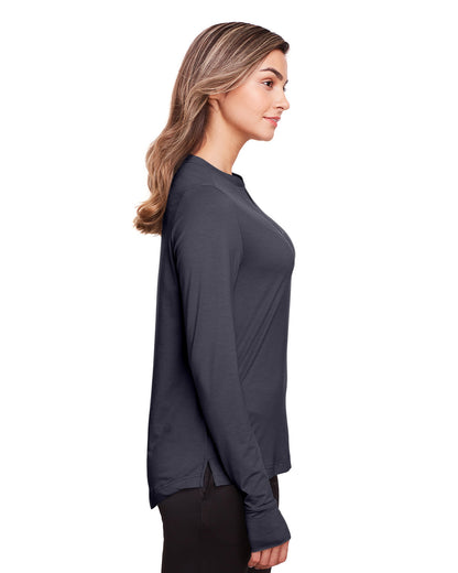 North End Ladies' Jaq Snap-Up Stretch Performance Pullover NE400W #color_CARBON