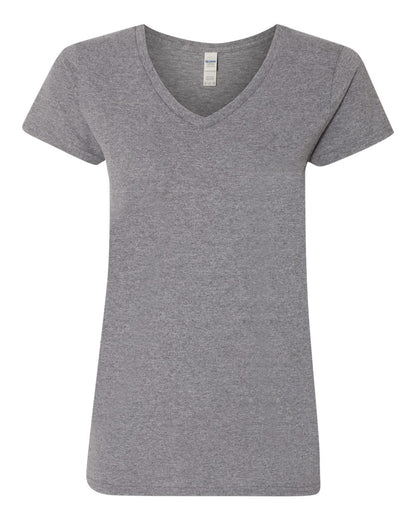 Gildan Heavy Cotton™ Women’s V-Neck T-Shirt 5V00L #color_Graphite Heather
