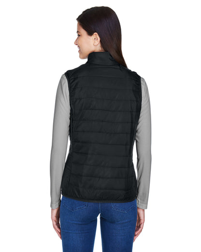 Core365 Ladies' Prevail Packable Puffer Vest CE702W #color_BLACK