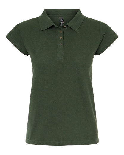 M&O Women's Ringspun Pique Polo 7600 #color_New Forest Green