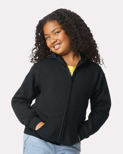 Gildan Heavy Blend™ Youth Full-Zip Hooded Sweatshirt 18600B #colormdl_Black