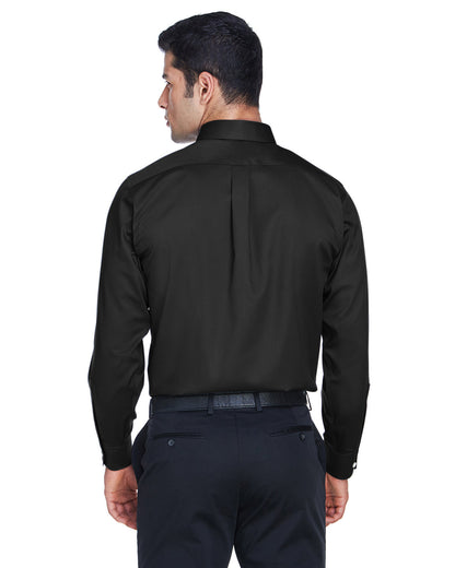 Devon & Jones Men's Crown Collection® Solid Stretch Twill Woven Shirt DG530 #color_BLACK