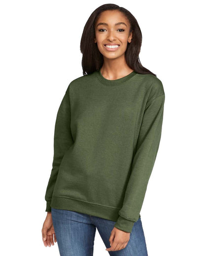 Gildan Adult Softstyle® Fleece Crew Sweatshirt SF000 #color_MILITARY GREEN