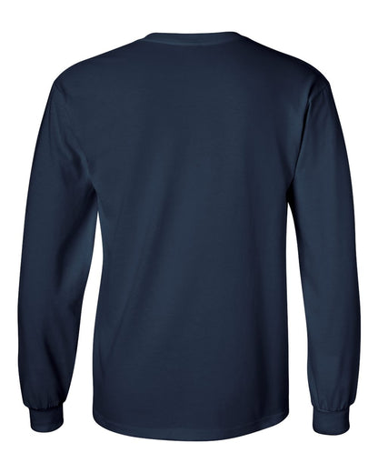 Gildan Ultra Cotton® Long Sleeve T-Shirt 2400 #color_Navy